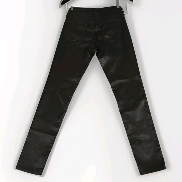 AG Adriano Goldschmied The Legging Ankle Moto Pants Women 27 Dark Olive Coated - Picture 2 of 9